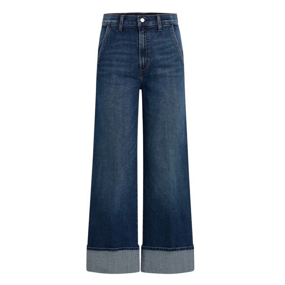 Joe's Jeans Denim - Joe's Jeans The Trixie High Rise Wide Leg Cuffed Trouser Jean Indigo Sz 27 Chic
